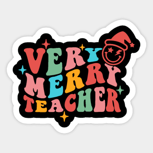 Very Merry Teacher Christmas Sticker